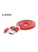 Kabel USB - Lightning 8pin, iOS8, iPhone 5/6, Czerwony, 1m