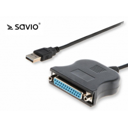 Adapter USB na LPT SAVIO CL-47 żeński 25pin, 1m