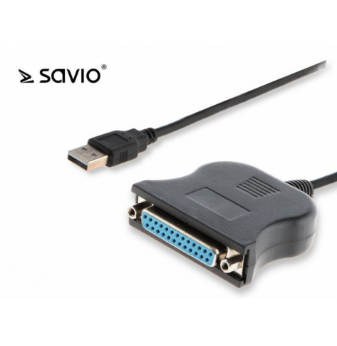 Adapter USB na LPT SAVIO CL-47 żeński 25pin, 1m