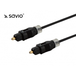 Kabel optyczny Toslink SAVIO, 1m, OD2.2mm