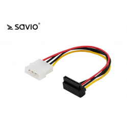 Kabel zasilający MOLEX 4 pin M - SATA 15 pin F kątowy Savio.