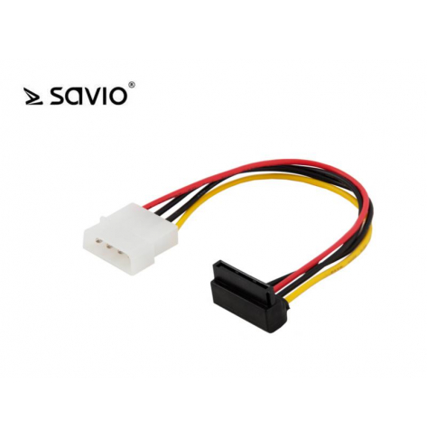 Kabel zasilający MOLEX 4 pin M - SATA 15 pin F kątowy Savio.