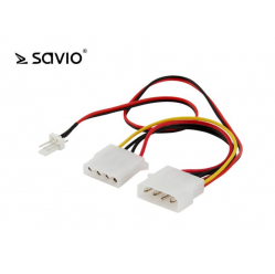 Kabel zasilający MOLEX 4 pin M - MOLEX 4 pin F + 3 pin M, SAVIO AK-15
