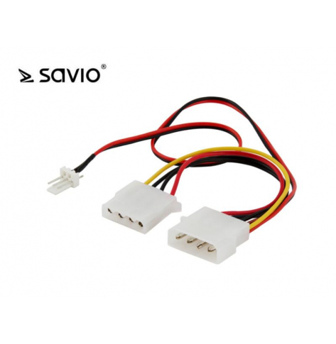 Kabel zasilający MOLEX 4 pin M - MOLEX 4 pin F + 3 pin M, SAVIO AK-15