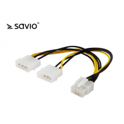 Zasilający Kabel 2xMOLEX 4 pin - 8 EPS SAVIO SAVAK-18 AK-18