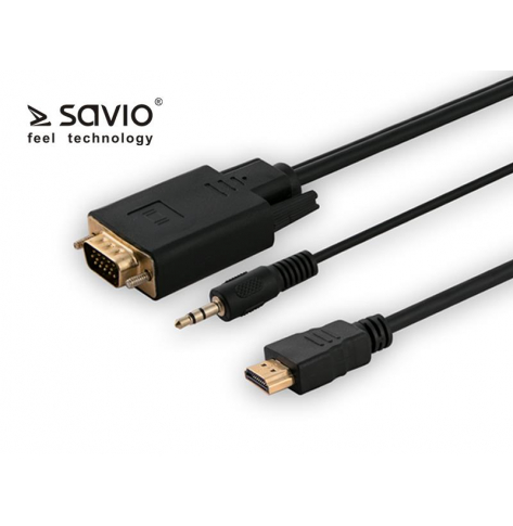 SAVIO SAVKABELCL-104 SAVIO CL-104 Kabel HDMI - VGA z audio 1,8 m