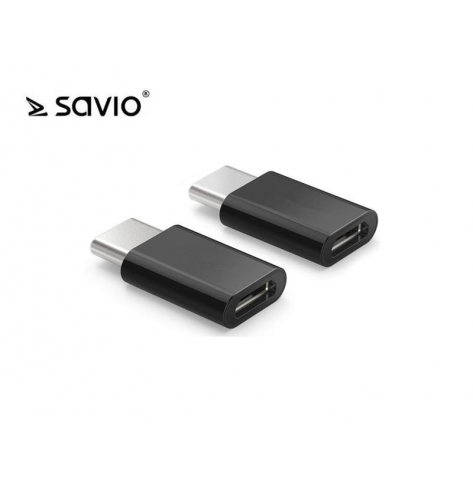 SAVIO AK-31/B SAVIO AK-31/B Micro USB Adapter (F) - USB 3.1 Type C (M) - Czarny