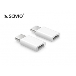 SAVIO AK-30/W SAVIO AK-30/W Adapter Micro USB (F) - USB 3.1 Typ C (M) - Biały