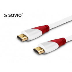 Kabel HDMI, Ethernet, 4K, biały, 1,5 m SAVIO CL-119