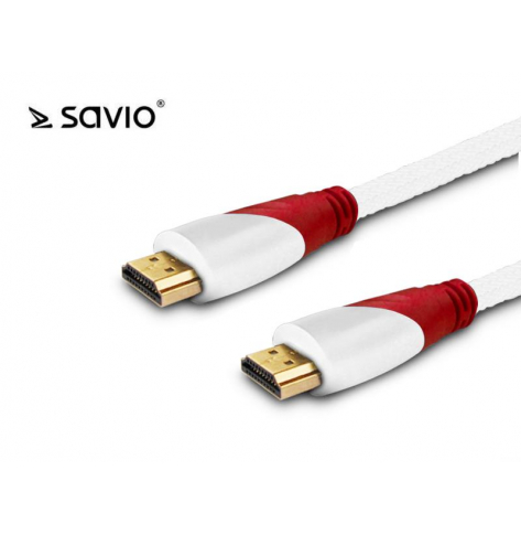 Kabel HDMI, Ethernet, 4K, biały, 1,5 m SAVIO CL-119