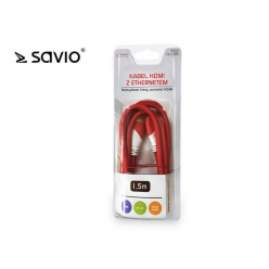 SAVIO CL-120 SAVIO CL-120 Kabel HDMI, Ethernet, 4K, czerwony, 1,5 m