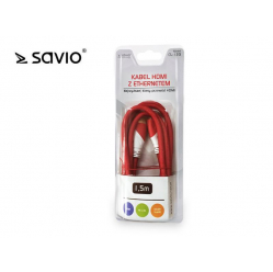 Kabel HDMI SAVIO CL-120, Ethernet, 4K, czerwony, 1,5 m