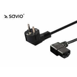SAVIO CL-115 SAVIO CL-115 Kabel zasilający Schuko męski kątowy - IEC C13, kątowy 1,2m
