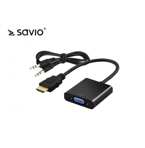 Adapter HDMI - VGA SAVIO CL-23/B z dźwiękiem