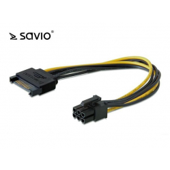 Kabel zasilający SATA 15 pin M - PCI Express 6 pin M SAVIO AK-20