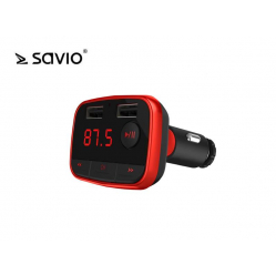 Transmiter SAVIO samochodowy TR-10 z funkcją Bluetooth+ładowarka 2 A