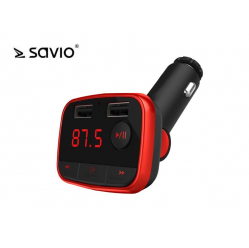 Transmiter SAVIO samochodowy TR-10 z funkcją Bluetooth+ładowarka 2 A