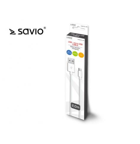 SAVIO CL-124 SAVIO CL-124 Kabel USB - micro USB 2.1A, 2m