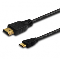 KABEL HDMI-miniHDMI SAVIO CL-09M czarny, złote końcówki, v.1,4 high speed, 1,5m