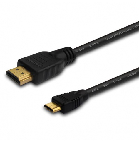 SAVIO CL-09M SAVIO CL-09M KABEL HDMI-miniHDMI czarny, złote końcówki, v.1,4 high speed, 1,5m