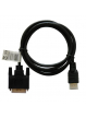 KABEL HDMI 19pin męski - DVI 18+1 męski, czarny, złote końcówki 1,5m