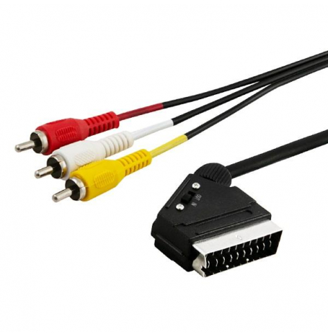 Kabel audio/video SCART – 3xRCA 2m Savio CL-133