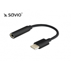 Adapter SAVIO AK-35/B - USB Typ 3.1 C (M) - Jack 3,5mm (M)