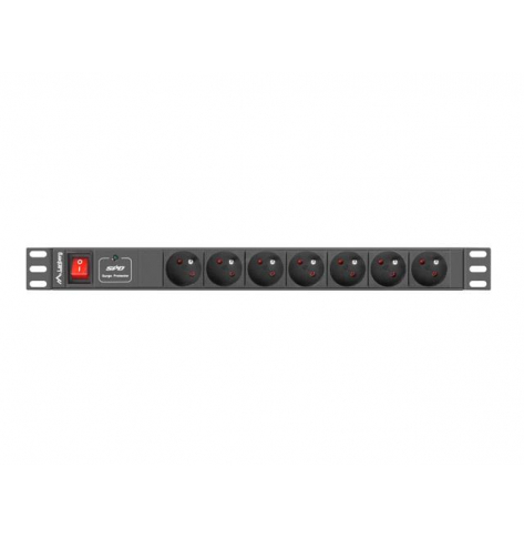 Listwa zasilająca Lanberg Rack PDU 1U 10A, 7x FR, 2m, czarna