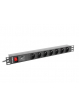 Listwa zasilająca Lanberg Rack PDU 1U 10A, 7x FR, 2m, czarna