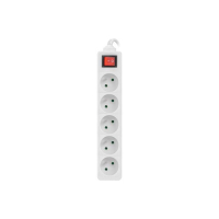 Listwa zasilająca  LANBERG PS1-05E-0150-W Lanberg 1.5M Biała 5X 230V PL Z Wyłącznikiem  Kabel z Miedzi