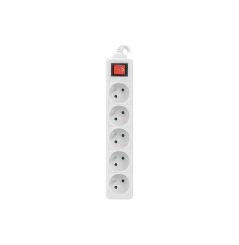 Listwa zasilająca  LANBERG PS1-05E-0150-W Lanberg 1.5M Biała 5X 230V PL Z Wyłącznikiem  Kabel z Miedzi