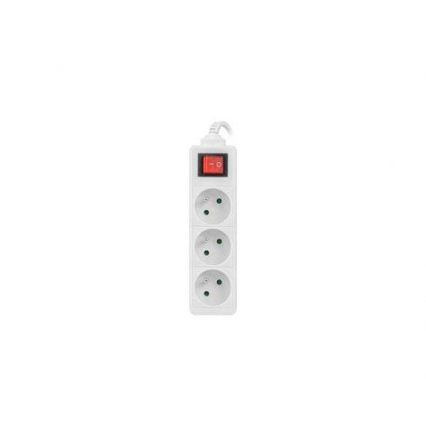 Listwa zasilająca  LANBERG PS1-03E-0300-W Lanberg 3M Biała 3X 230V PL Z Wyłącznikiem  Kabel z Miedzi