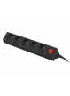Listwa zasilająca  LANBERG PS1-05E-0300-BK Lanberg 3M Czarna 5X 230V PL