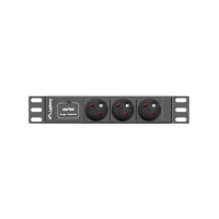 Listwa zasilająca LANBERG PDU-03E-0200-BK Rack PDU 10 1U 16A, 3x 230v PL 2m, czarna