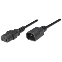 Kabel MANHATTAN 352673 Przedłużacz zasilający IEC320 C14 na C13 10A 1m czarny