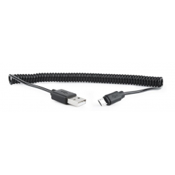 Kabel GEMBIRD CC-mUSB2C-AMBM-6 kabel micro USB 2.0 AM-Micro Spirala 1.8m czarny