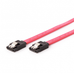 GEMBIRD CC-SATAM-DATA-0.3M Gembird kabel do dysków SATA DATA III (6GB/S) 30cm metalowe zatrzaski czerwony