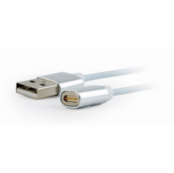 Kabel GEMBIRD USB magnetyczny micro/USB-C/8-pin, szary 1M