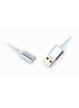 Kabel GEMBIRD USB magnetyczny micro/USB-C/8-pin, szary 1M