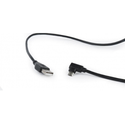 Kabel GEMBIRD micro USB dwustronny kątowy 1.8M czarny