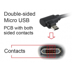 GEMBIRD CC-USB2-AMmDM90-6 Gembird kabel kątowy dwustronny micro USB do USB 2.0 AM 1.8M, czarny