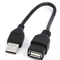 Kabel GEMBIRD USB 2.0 AM-AF przedłużacz 0.15M niklowane końce czarny
