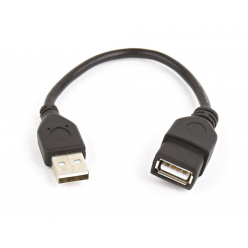 GEMBIRD CCP-USB2-AMAF-0.15M Gembird AM-AF kabel, przedłużacz USB 2.0 0,15M Niklowane końce czarny