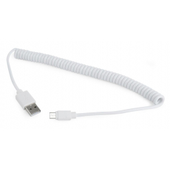 Kabel GEMBIRD CC-mUSB2C-AMBM-6-W Gembird Micro-USB 2.0 spirala, 1.8m, biały