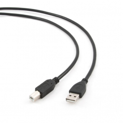 Kabel GEMBIRD USB 2.0 AM-BM 1M czarny Niklowane końce