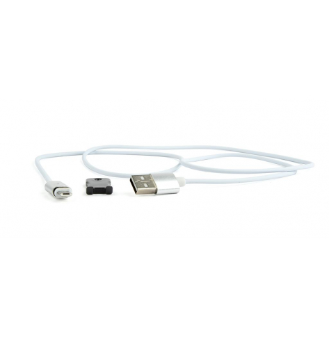 Kabel GEMBIRD micro-USB magnetyczny, blister, srebrny, 1M