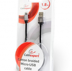 Kabel GEMBIRD micro USB 2.0 1.8M oplot wtyki w osłonie metalowej czarny