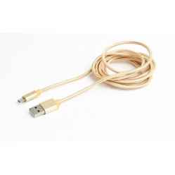 Kabel GEMBIRD micro USB 2.0 AM-MBM5P 1.8M oplot w osłonie metalowej złoty