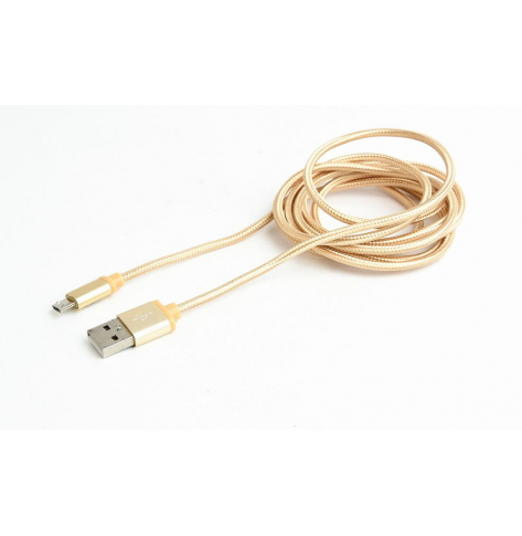 GEMBIRD CCB-mUSB2B-AMBM-6-G Gembird kabel micro USB 2.0 AM-MBM5P 1.8M oplot,wtyki w osłonie metalowej,złoty