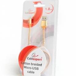 GEMBIRD CCB-mUSB2B-AMBM-6-G Gembird kabel micro USB 2.0 AM-MBM5P 1.8M oplot,wtyki w osłonie metalowej,złoty